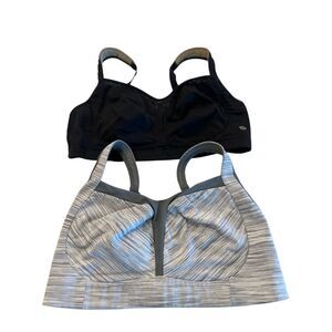 Lot of 2 Lululemon Women's Ta Ta Tamer Sports Bra Gray & Black Size 36E